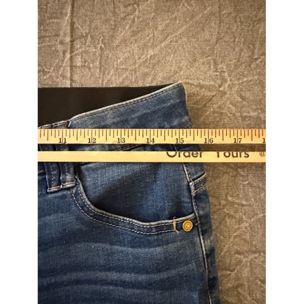 Democracy Ab Technology Flare Jeans Medium Wash Blue Raw Hem Womens Size 10 - Picture 7 of 10